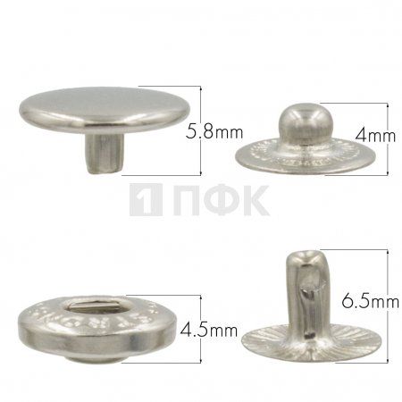 Кнопка для одежды 12,5мм Альфа сталь цв никель (уп 1440шт) STRONG