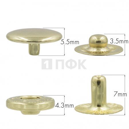 Кнопка для одежды 12,5мм Альфа сталь цв золото (уп 1440шт) NEW STAR 