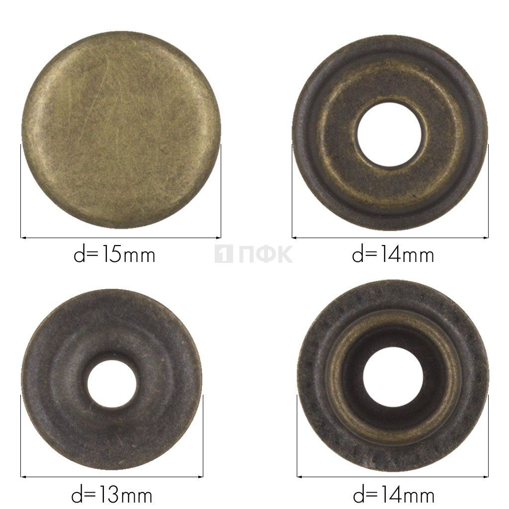 Кнопка для одежды 15мм №61 латунь цв антик (уп 720шт) STRONG — ПФКР Кнопка для одежды 15мм №61 латунь цв антик (уп 720шт) STRONG
