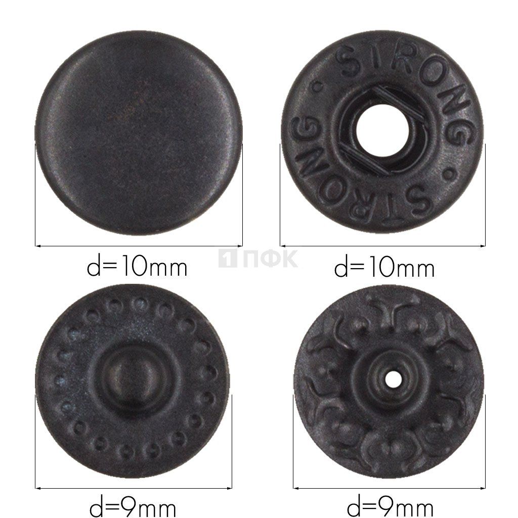 Кнопка для одежды 10мм Альфа латунь цв оксид (уп 1440шт) STRONG — ПФКР Кнопка для одежды 10мм Альфа латунь цв оксид (уп 1440шт) STRONG