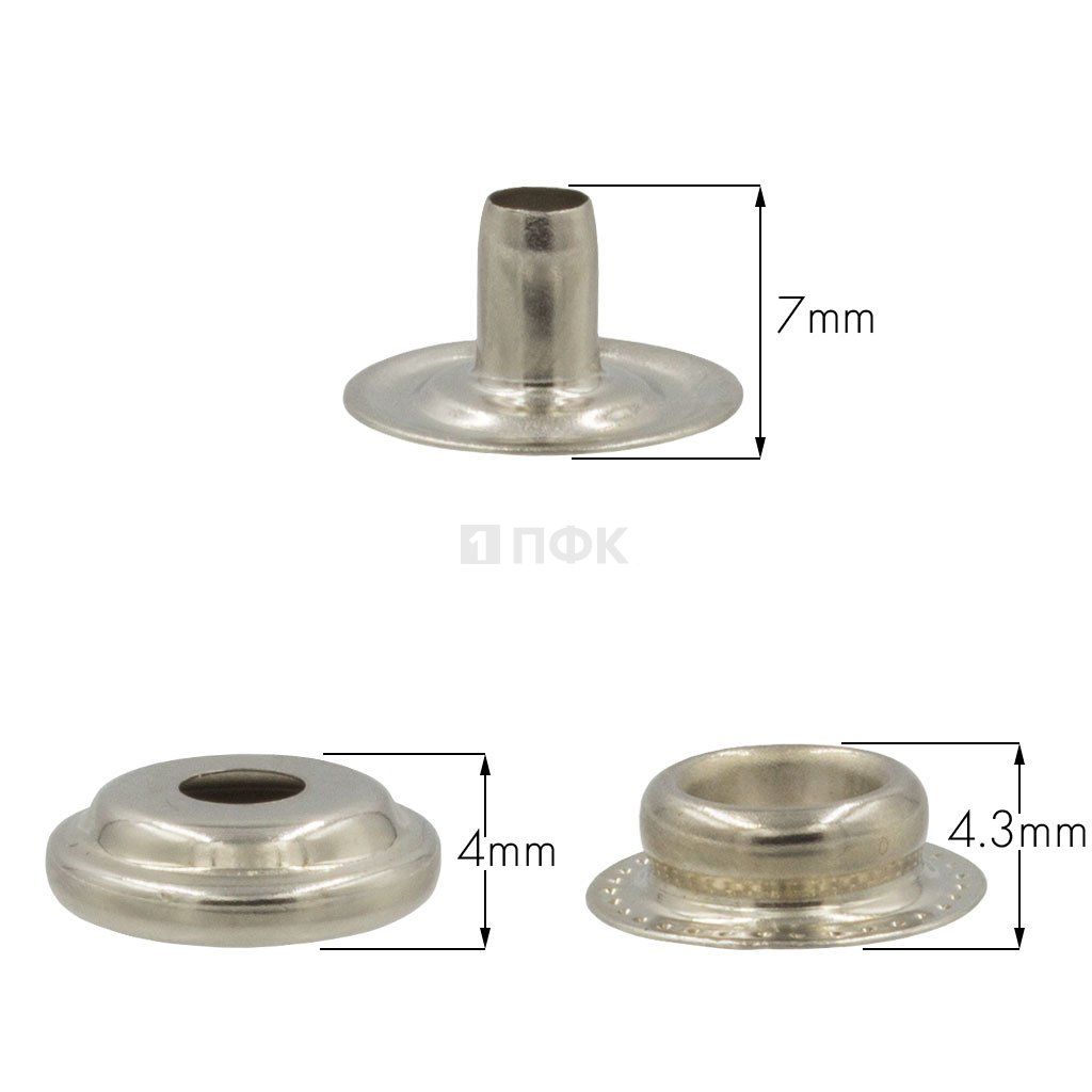 3 Части кнопки для одежды 15мм №61 сталь цв никель (уп 720шт) NEW STAR — ПФКР 3 Части кнопки для одежды 15мм №61 сталь цв никель (уп 720шт) NEW STAR