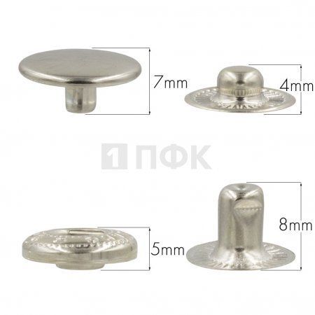 Кнопка для одежды 15мм Альфа сталь цв никель (уп 720шт) ПФК