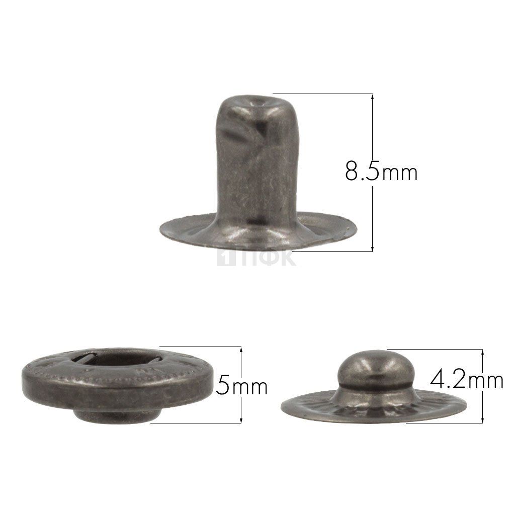 3 Части кнопки для одежды 15мм Альфа нерж цв никель тем (уп 720шт) NEW STAR