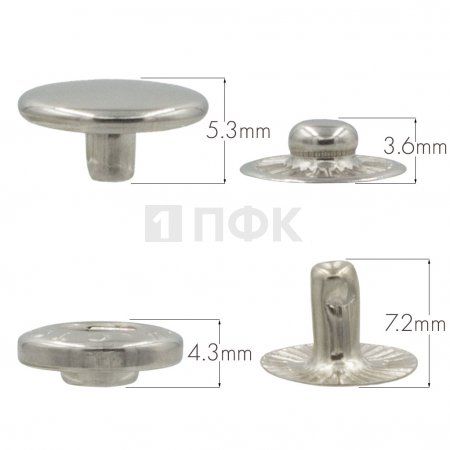 Кнопка для одежды 12,5мм Альфа сталь цв никель (уп 1440шт) STORM