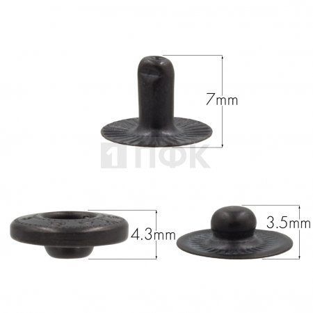 3 Части кнопки для одежды 12,5мм Альфа нерж цв оксид (уп 1440шт) NEW STAR 