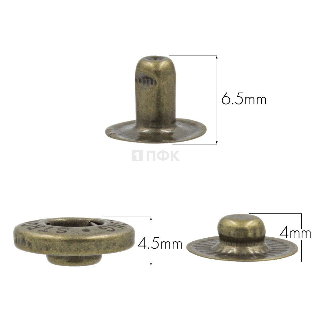 3 Части кнопки для одежды 12,5мм Альфа латунь цв антик (уп 1440шт) STRONG — ПФКР 3 Части кнопки для одежды 12,5мм Альфа латунь цв антик (уп 1440шт) STRONG