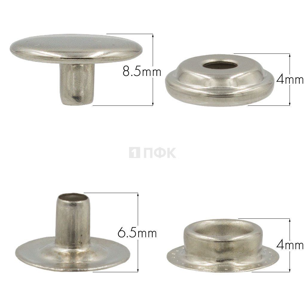 Кнопка для одежды 15мм №61 латунь цв никель (уп 720шт) STRONG