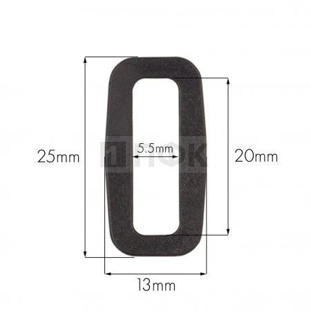 Пряжка-рамка пластик 20мм арт.А8-075 РОМ цв черный (уп 500шт/5000шт)