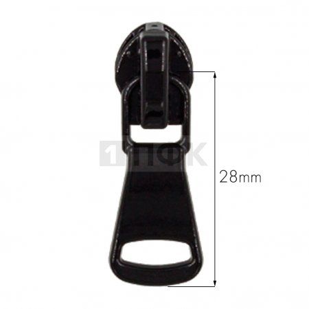 Бегунок для спиральной (витой) молнии тип 5 автомат арт.C8 цв черн лакир. (уп 500шт/5000шт)