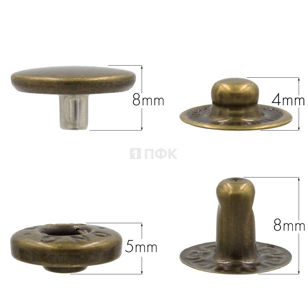 Кнопка для одежды 15мм Альфа нерж цв антик (уп 720шт) DNG