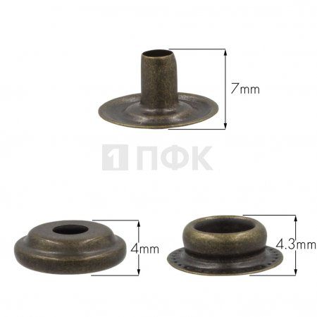 3 Части кнопки для одежды 15мм №61 сталь цв антик (уп 720шт) NEW STAR 3 Части кнопки для одежды 15мм №61 сталь цв антик (уп 720шт) NEW STAR