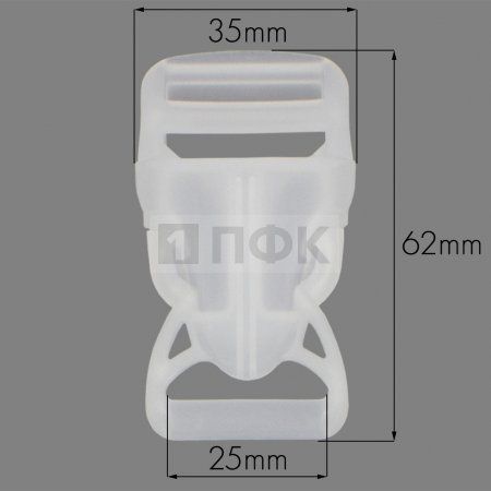 Фастекс НФ-25 (защелка-трезубец) ПП 25мм цв прозрачный (уп 1000шт)
