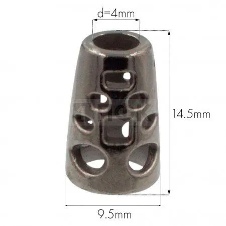 Наконечник для шнура пластик L6 цв никель тем (уп 1000шт)