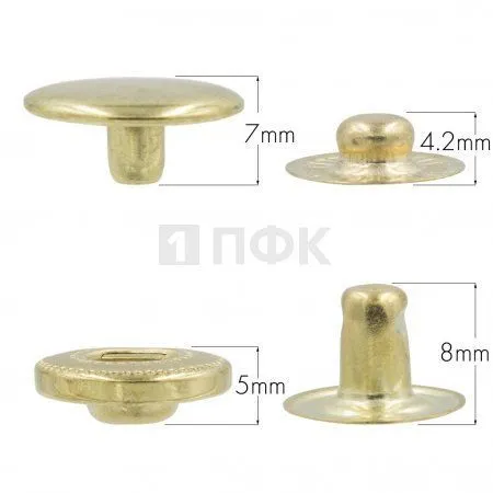 Кнопка для одежды 15мм Альфа латунь цв золото (уп 720шт) NEW STAR