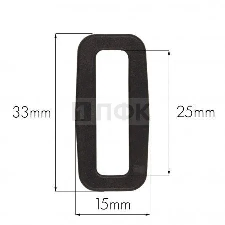 Пряжка-рамка пластик 25мм арт.А8-017 РОМ цв черный (уп 500шт/5000шт)