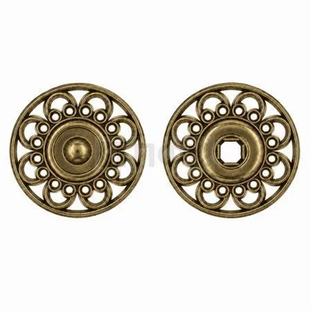Кнопка пришивная декоративная YM-0615 15мм цв антик (уп 100шт/кор 1000шт)