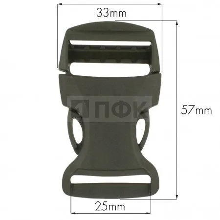 Фастекс БФ-25 (защелка-трезубец) ПФЛ 25мм цв хаки (уп 100шт)