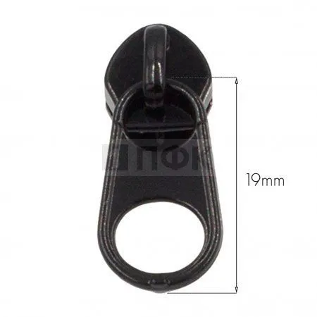 Бегунок для спиральной (витой) молнии тип 5 галант цв 322 черный лакирован. (уп 1000шт/10000шт) МИНИ