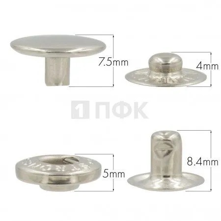 Кнопка для одежды 15мм Альфа латунь цв никель (уп 720шт) STRONG