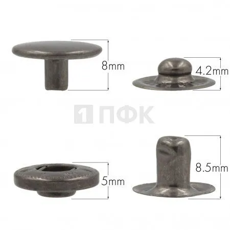 Кнопка для одежды 15мм Альфа латунь цв никель тем (уп 720шт) NEW STAR 