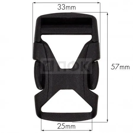 Фастекс FH-25 (защелка-трезубец) ПА 25мм цв черный (уп 1000шт)