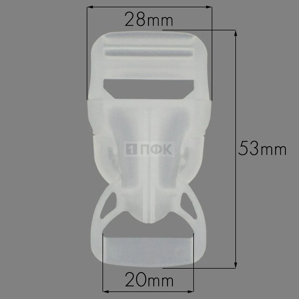 Фастекс НФ-20 (защелка-трезубец) ПП 20мм цв прозрачный (уп 1000шт)