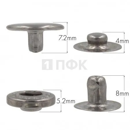 Кнопка для одежды 15мм Альфа сталь цв никель тем (уп 720шт) STRONG