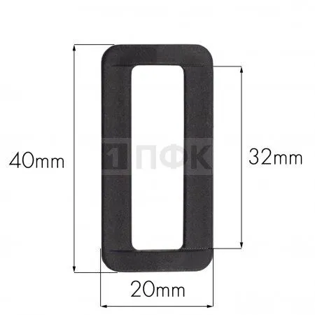 Пряжка-рамка пластик 32мм ПП цв черный (уп 1000шт/10000шт)