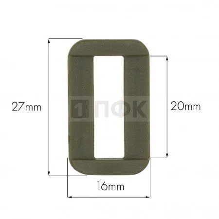 Пряжка-рамка пластик 20мм ПП цв хаки (уп 2000шт/10000шт) ПФК